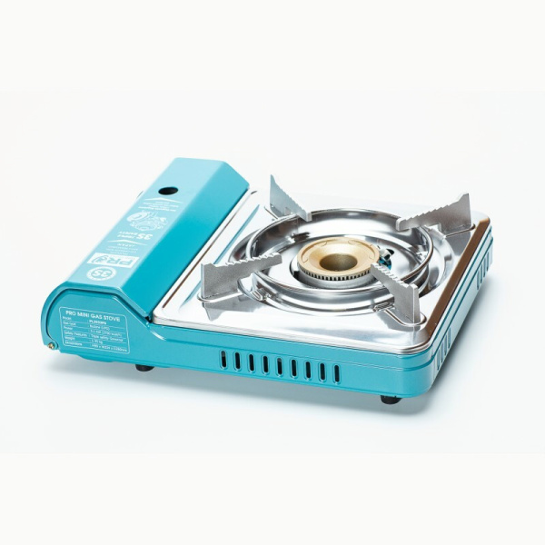 Газовая плита NaMilux NA-P4033PS Латунь 3 клапана (Бирюзовый / Нержавейка)